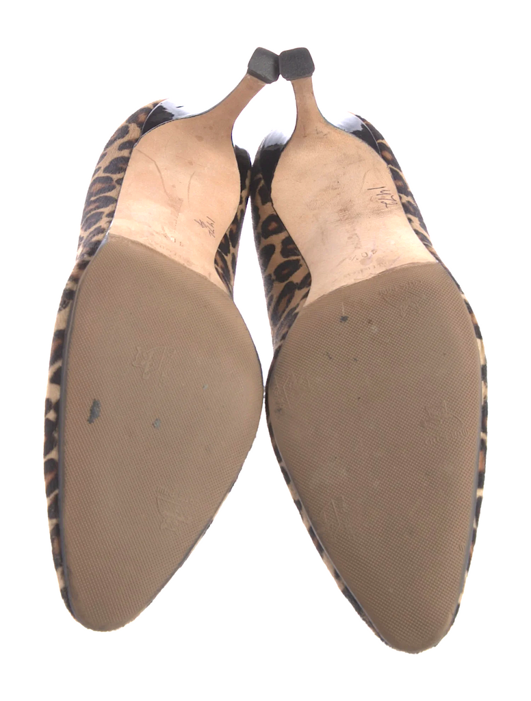 Manolo Blahnik Paris. NWOT. Calf Hair Animal Print Pumps Shoes Size: 10.5 | IT 40.5