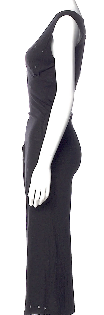 MOSCHINO ITALY. Black Viscose Long Dress