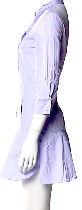 Nina Ricci PARIS. Violet Cotton Mock Neck Mini Shirt Dress