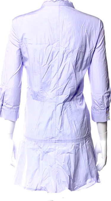 Nina Ricci PARIS. Violet Cotton Mock Neck Mini Shirt Dress