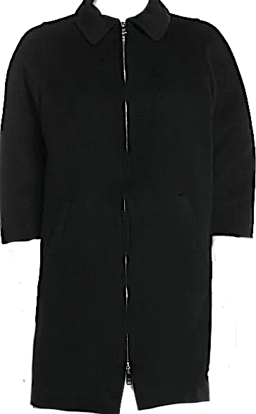 Prada ITALY.  2016 COLLECTION. Black Virgin Wool Coat