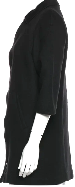 Prada ITALY.  2016 COLLECTION. Black Virgin Wool Coat