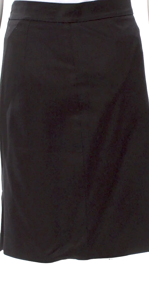 Prada Italy. Black Cotton Blend 2000s Collection Knee-Length Skirt
