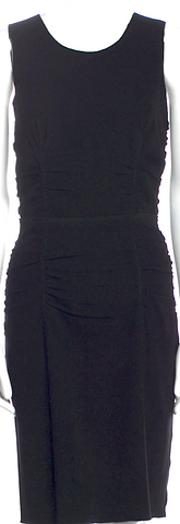 Azzedine Alaia Paris. Vintage Black Ribbed Knit Sleeveless Drop Waist Dress