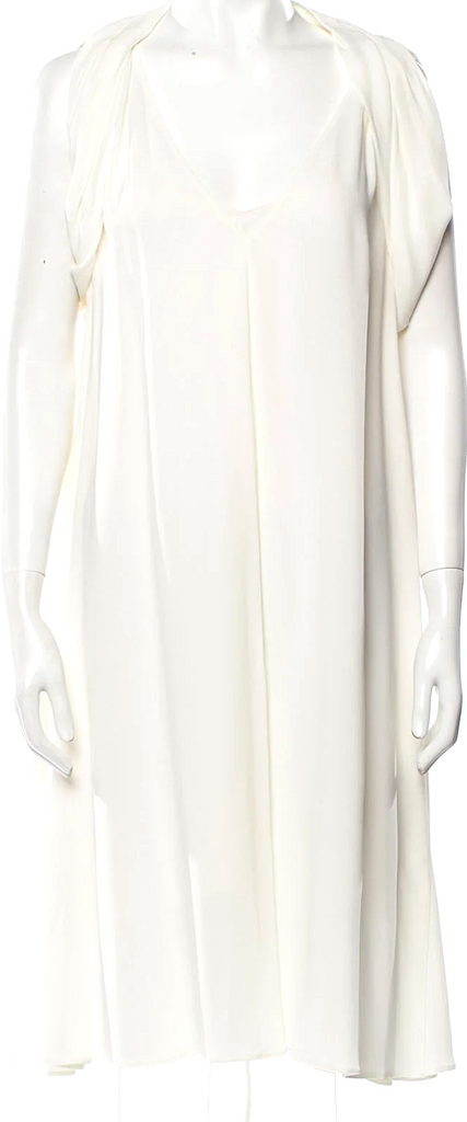 PRADA ITALY. White Silk Dress From the 2011 Collection