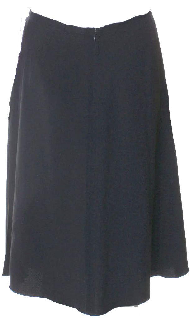 Prada Italy. Black Viscose Blend Vintage Knee-Length Skirt