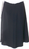 Prada Italy. Vintage Acetate Blend Black Pleated Accents Knee-Length Skirt