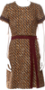 Prada Italy.  Virgin Brown Tweed Wool Knee-Length Dress