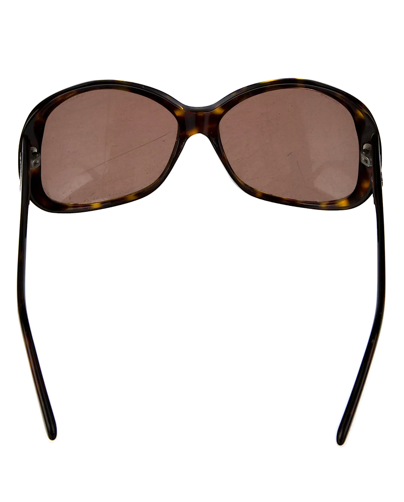 Prada Italy. Brown Tortoiseshell Acetate Oversize Sunglasses w/Case