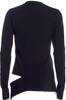 Proenza Schouler NY. Black Crew Neck Viscose Blend Long Sleeve Cut Out Top/Sweater