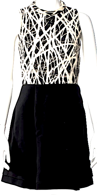 Proenza Schouler NY. Abstract Design Sleeveless Top with Plain Skirt Bottom Dress