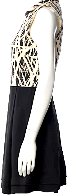 Proenza Schouler NY. Abstract Design Sleeveless Top with Plain Skirt Bottom Dress