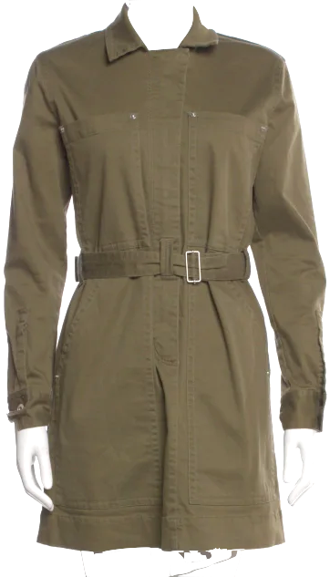 Proenza Schouler NY. Khaki Green Mini Dress