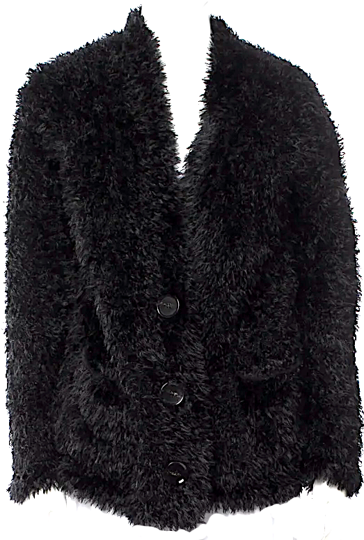 Proenza Schouler NY. Black Faux Fur Pile Jacket