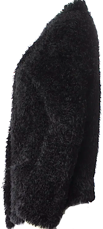Proenza Schouler NY. Black Faux Fur Pile Jacket