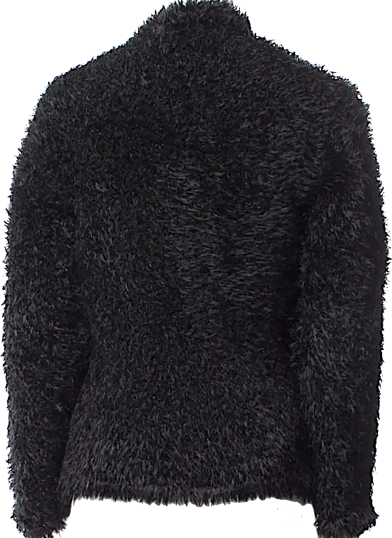 Proenza Schouler NY. Black Faux Fur Pile Jacket