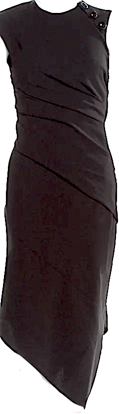 PROENZA SCHOULER NY. Black Pleats Accent Sheath Dress