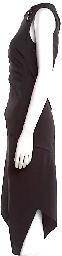 PROENZA SCHOULER NY. Black Pleats Accent Sheath Dress