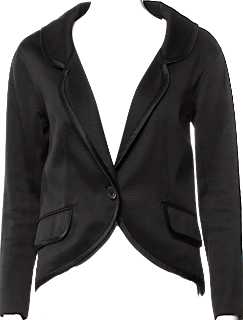 Proenza Schouler NY. Black Cotton Blend Shawl Collar Vintage Blazer