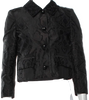 Proenza Schouler NY. Collection. Black Pointed Collar 3/4 FRENCH SLEEVE Patterned Jacket