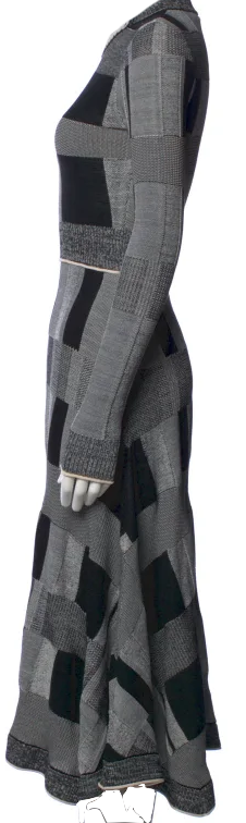 Proenza Schouler NY. Collection. Colorblock Pattern Midi Length Dress