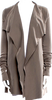 Rick Owens PARIS. Grey Striped V-Neck Open Sweater