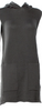 Rick Owens Paris. Dark Grey Merino Wool Mini Dress w/Hooded Accent