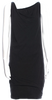 RICK OWENS Paris. Black PolyTech Cowl Neck Mini Dress