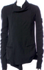 RICK OWENS PARIS. Black Draped Collar Fitted Sleeve Jacket