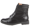 Robert Clergerie Paris. Black Leather Handmade Combat Lace-Up Boots