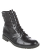 Robert Clergerie Paris. Black Leather Handmade Combat Lace-Up Boots