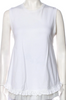 Simone Rocha UK. White Crew Neck Sleeveless Top