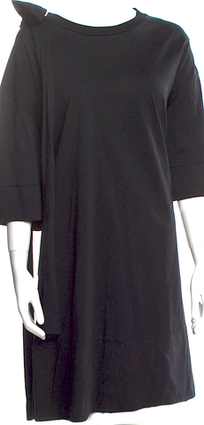 Maison Margiela MM6 Paris. Black Grey Denim Half Button Down Dress w/Back Pockets