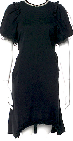 Maison Margiela MM6 Paris. Black Grey Denim Half Button Down Dress w/Back Pockets