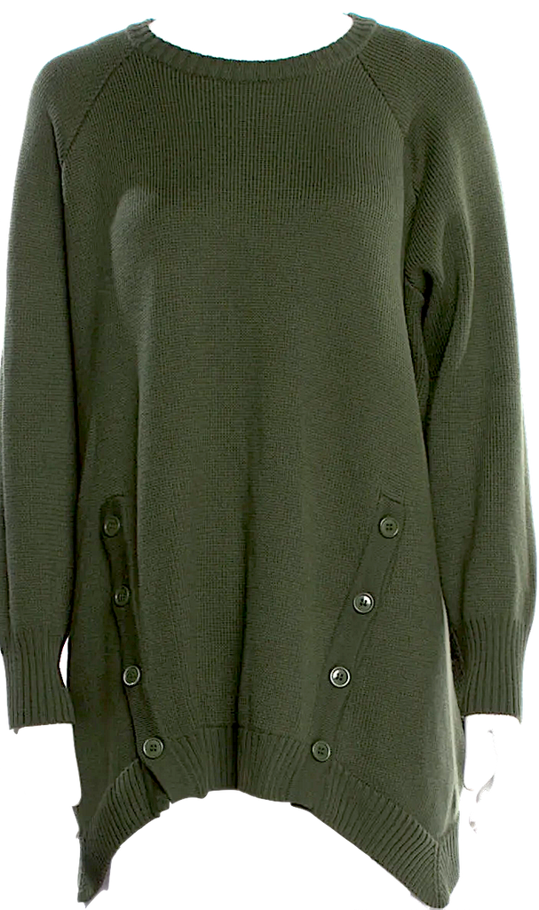 Simone Rocha UK Dark Green Wool Crew Neck Sweater