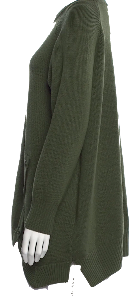 Simone Rocha UK Dark Green Wool Crew Neck Sweater