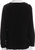 Saint Laurent Paris. 2014 Collection. Black Silk White Collar Accent Button-Up Top