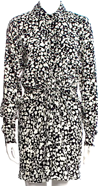 Saint Laurent Paris. Abstract Silk Knee-Length Dress