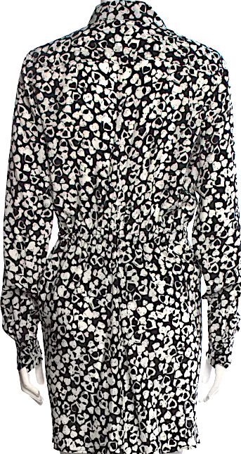 Saint Laurent Paris. Abstract Silk Knee-Length Dress