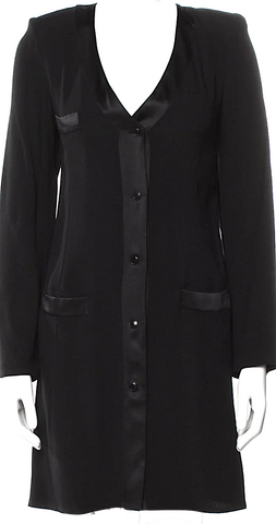 Acne Studios Sweden. Black Long PolyTech Asymmetrical Dress