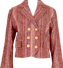 CHRISTOPHE LEMAIRE PARIS. Brown Wool/Silk Striped Woven Jacket