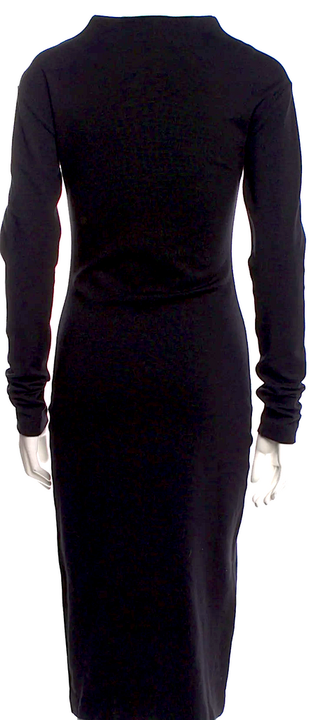 Tomas Maier (Bottega Veneta) Black Viscose/Nylon Midi Length Dress