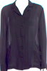 Tomas Maier (Old Bottega) Midnite Blue Silk Long Sleeve Button-Up Top