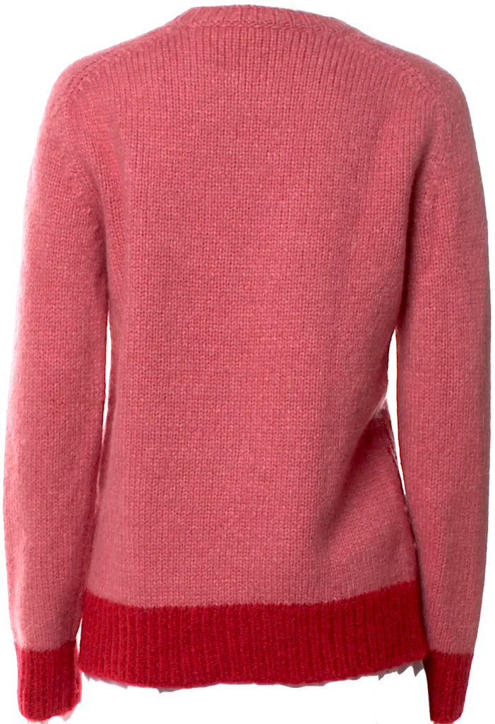 Tomas Maier (Bottega Veneta Designer) Pink Alpaca Crew Neck Sweater
