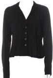 Totokaelo Black V-Neck Long Sleeve Cropped Light Jacket/Top