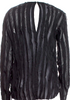 Totokaelo Black PolyTech Fabric Semi-Sheer Long Sleeve Blouse