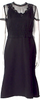 Valentino Garavani Italy Black Lace Detail Crew Neck Midi Length Dress
