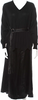 Toga Pulla Japan. Black Cotton Blend Belted V-Neck Midi Length Dress