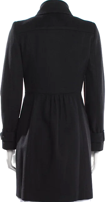 Burberry London. Black Virgin Wool Trench Coat