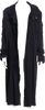 Yohji Yamamoto JAPAN. Black Cotton Raw Edge/Hem Long Oversize Coat